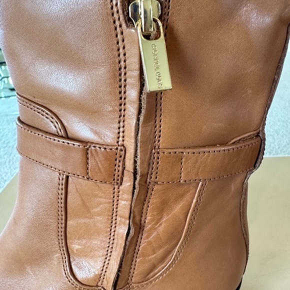 NWOT WOMEN'S MICHAEL KORS HAMILTON RIDING LIGHT BROWN LEATHER BOOT, SIZE: 9M - Picture 6 of 10